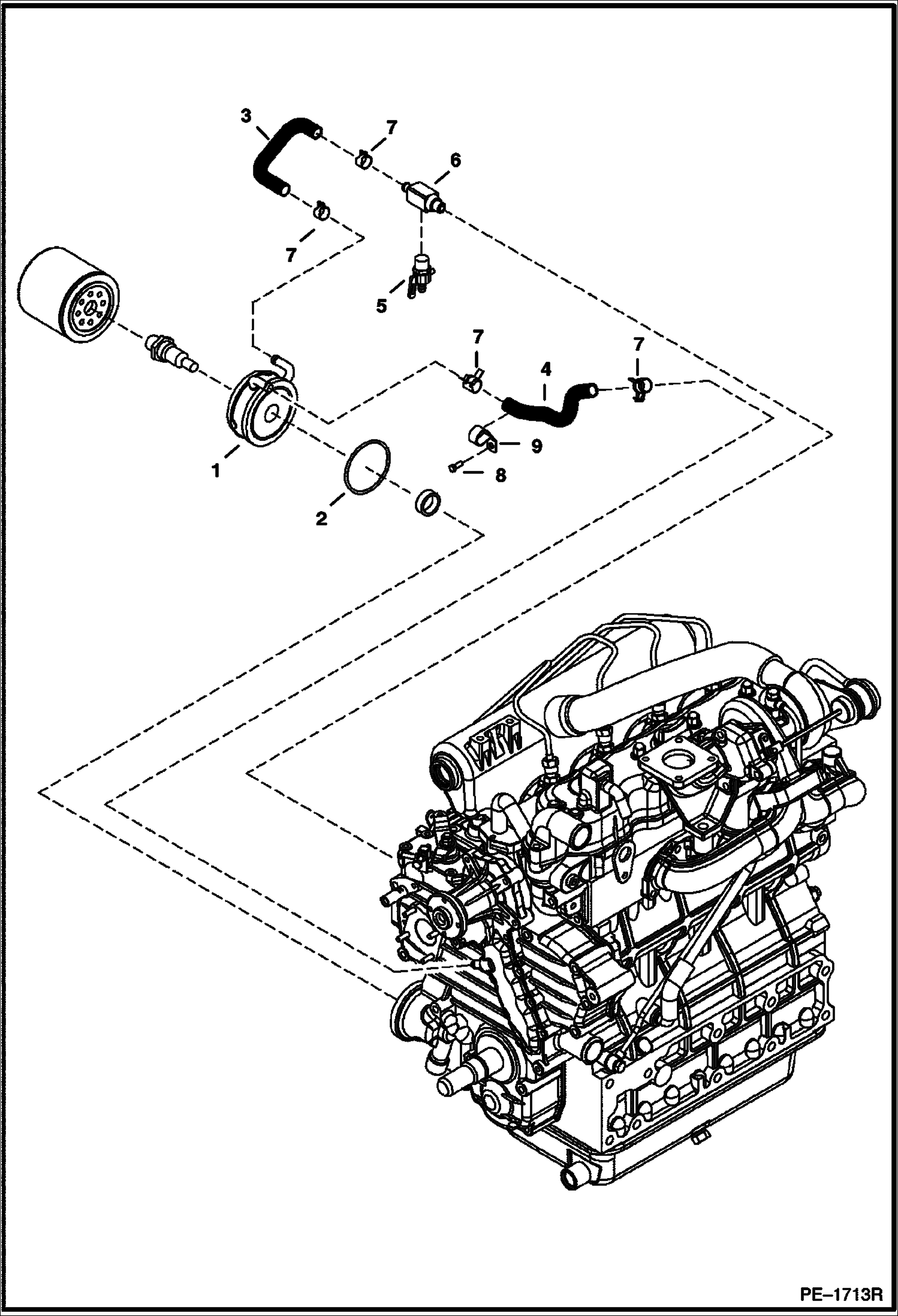 МАСЛЯНЫЙ РАДИАТОР (KUBOTA - V2003T)
