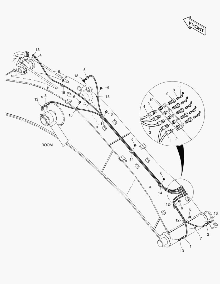 ТРУБОПРОВОД СМАЗОЧНОЙ СИСТЕМЫ - СТРЕЛА 6.7 м