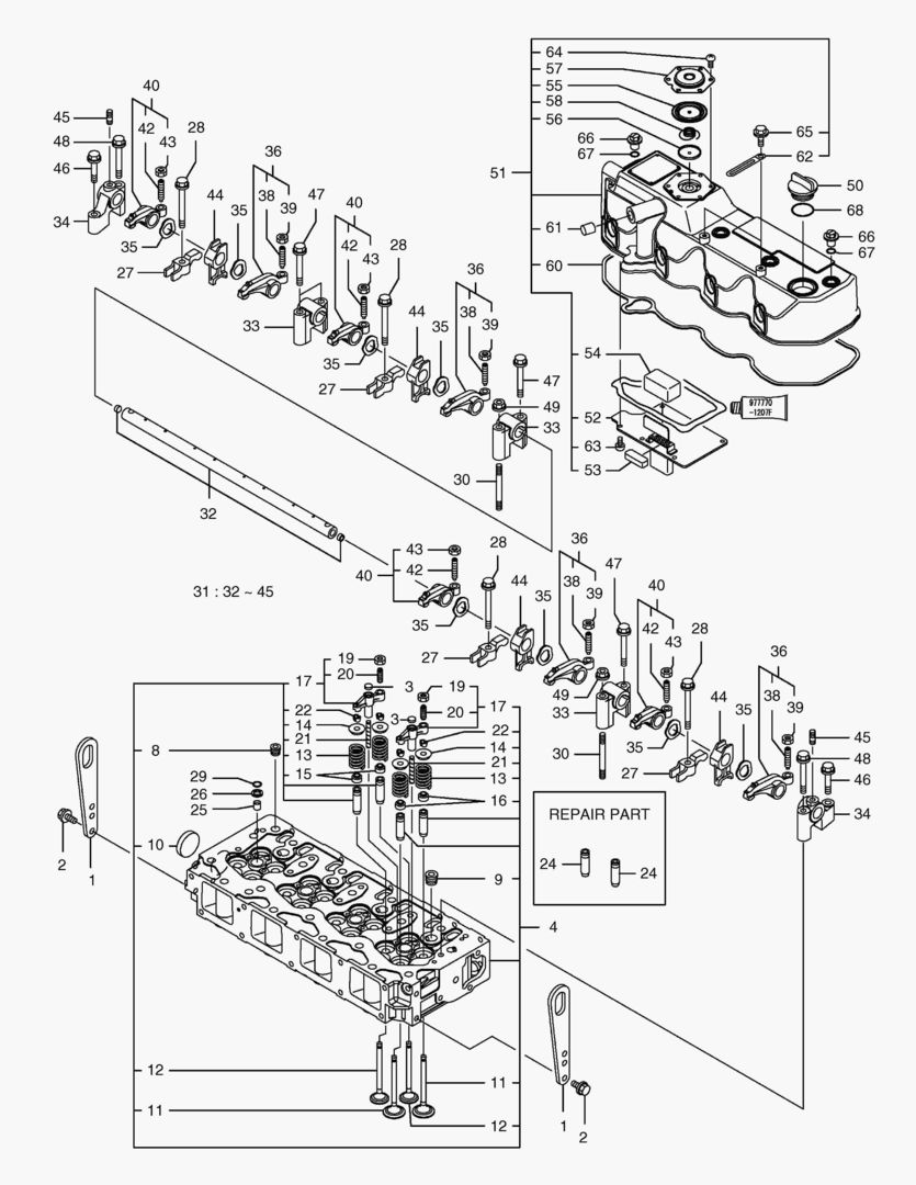 073 CYLINDER HEAD & BONNET [1681~]