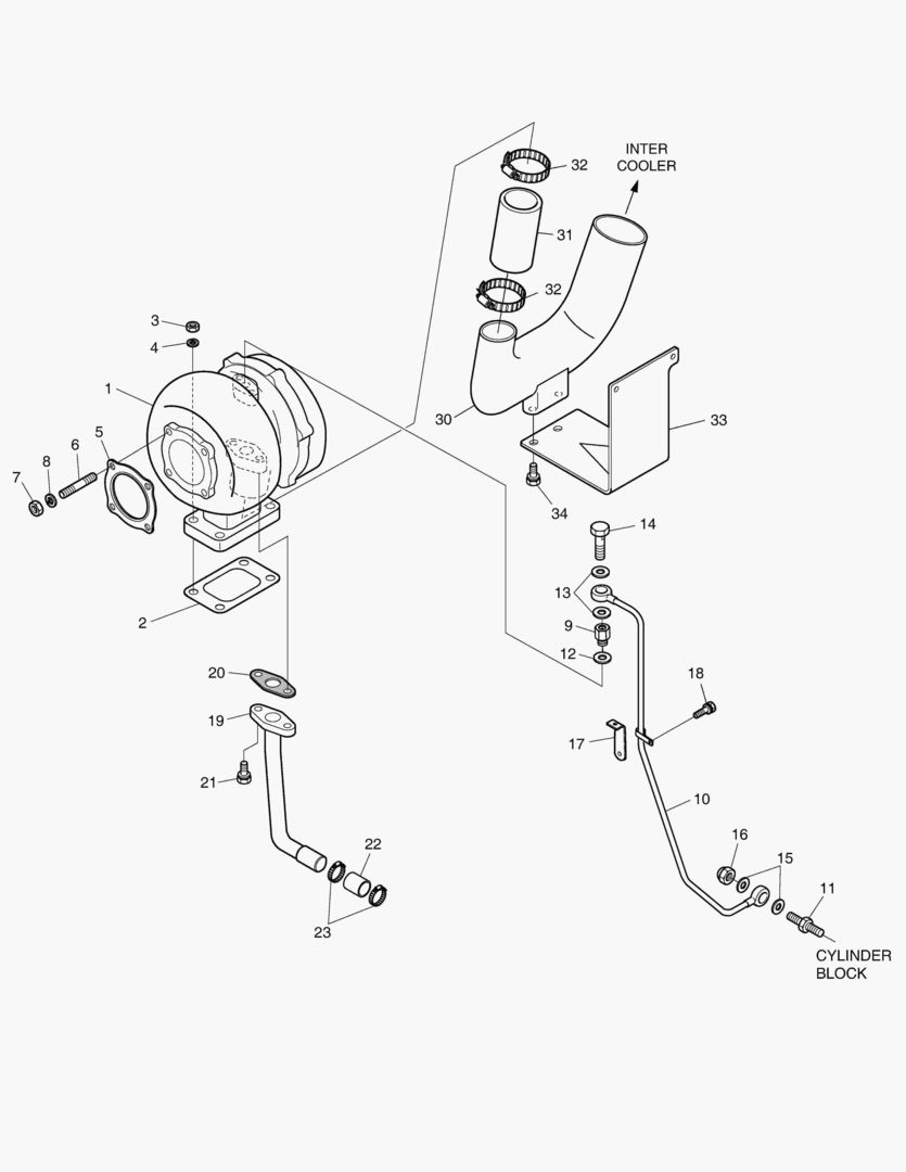 014 TURBO CHARGER & OIL PIPE