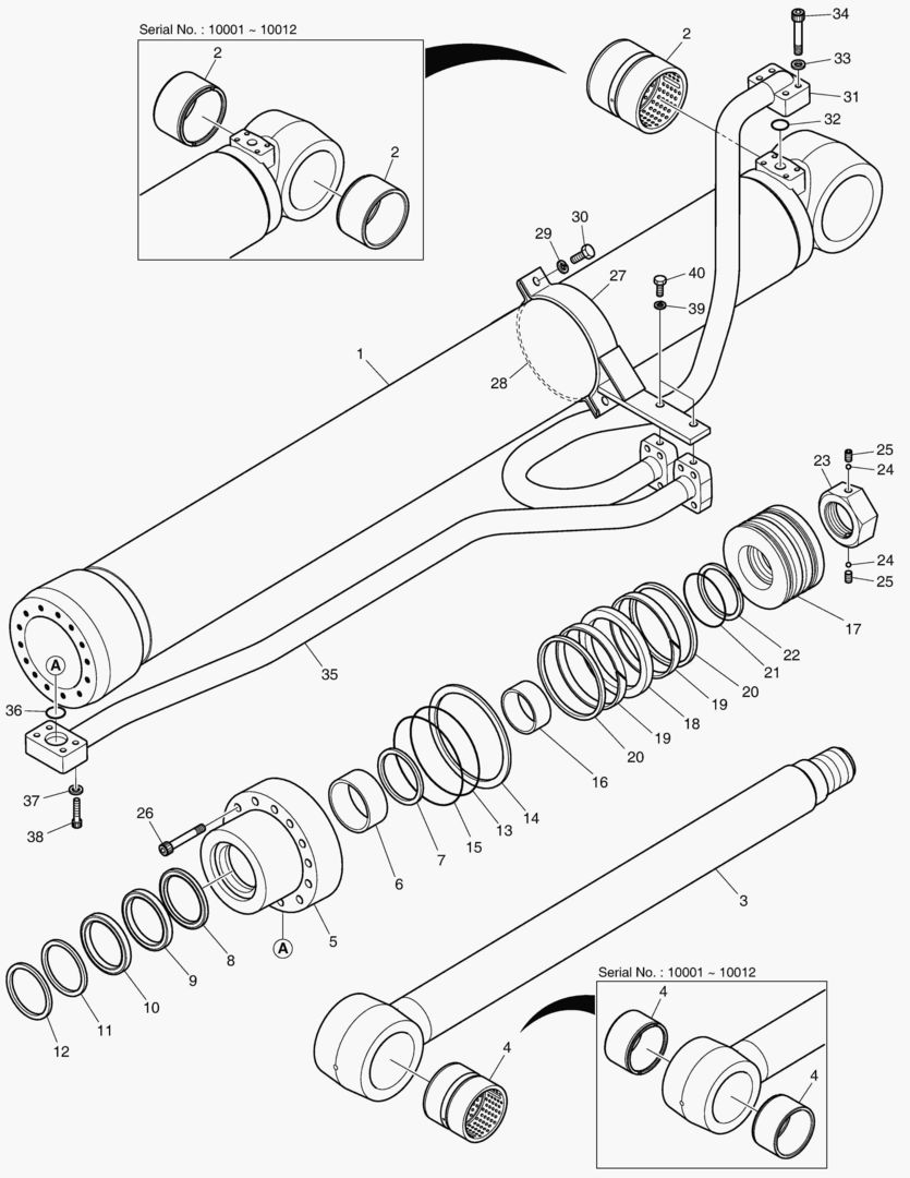 ЦИЛИНДР СТРЕЛЫ - ПРАВОСТОРОННИЙ
