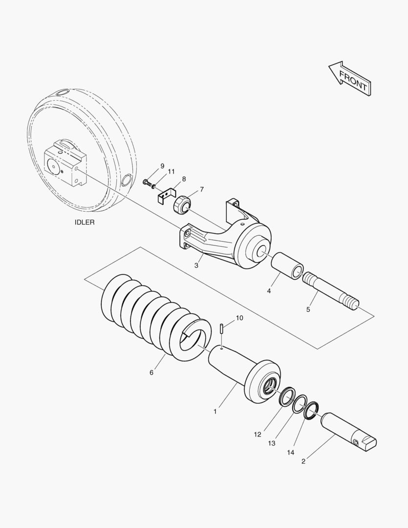 Схема ПРУЖИНЫ ГУСЕНИЦЫ