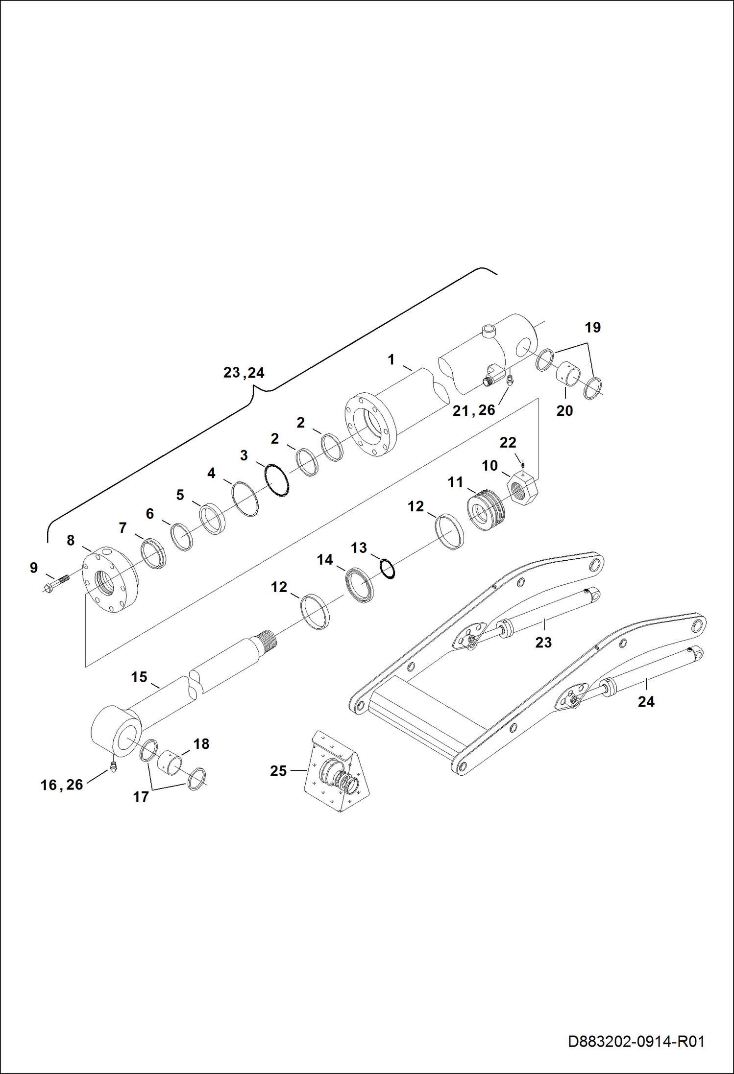 Схема ЦИЛИНДР ПОДЪЕМА