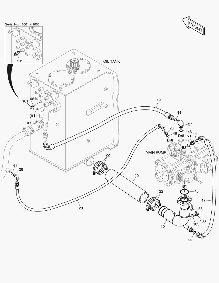 1240 OIL COOLER PIPING(1) - PUMP