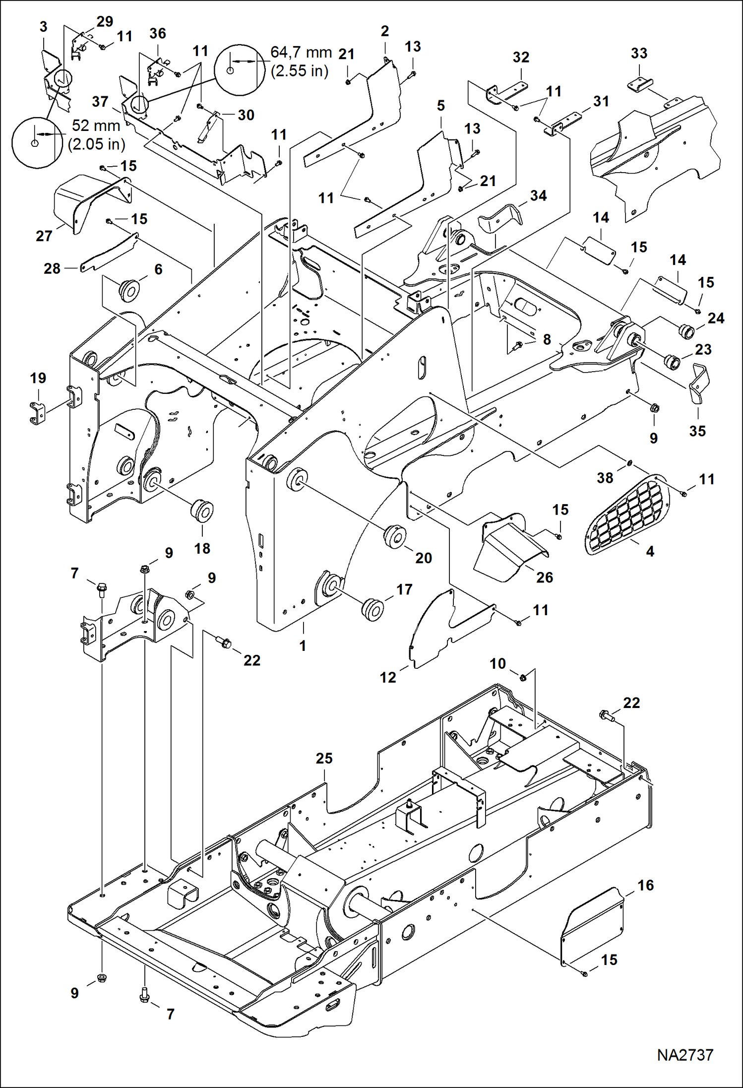 РАМА ШАССИ (СЕРИЙНЫЙ НОМЕР A3PG11001 - A3PG11919, A3PH11001 - A3PH11588)
