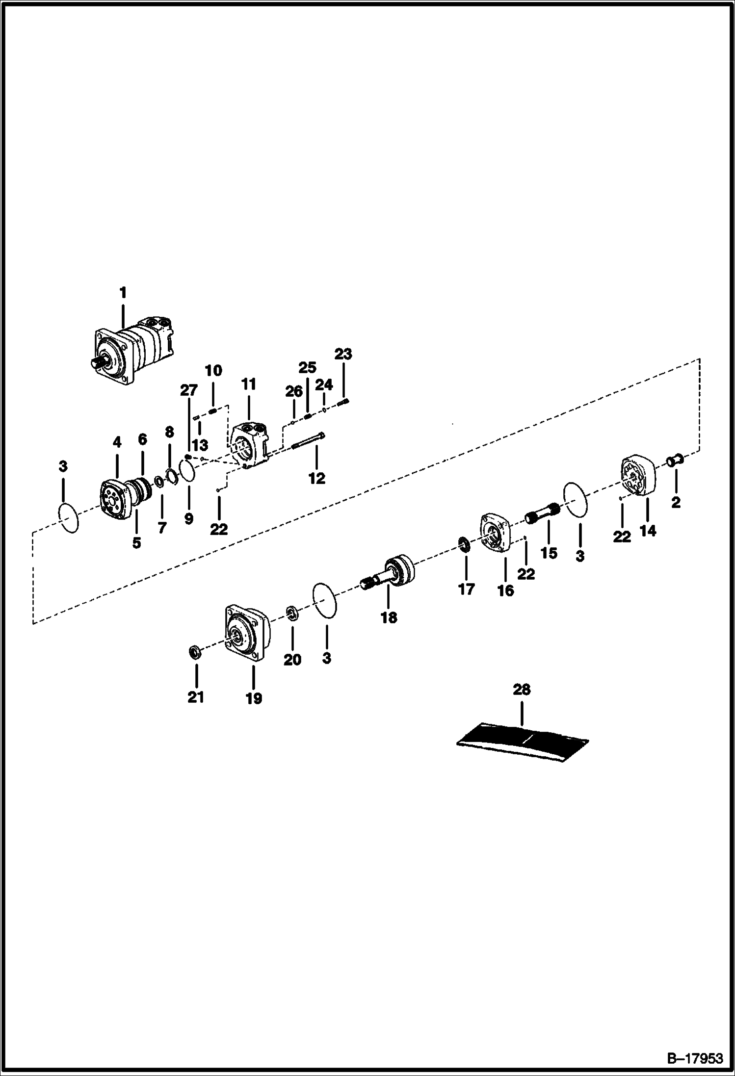 Схема ГИДРОСТАТИЧЕСКИЙ ДВИГАТЕЛЬ (105-1102-005) (СЕРИЙНЫЙ НОМЕР 503813001 - 503813097, 505214001 И ВЫШЕ)