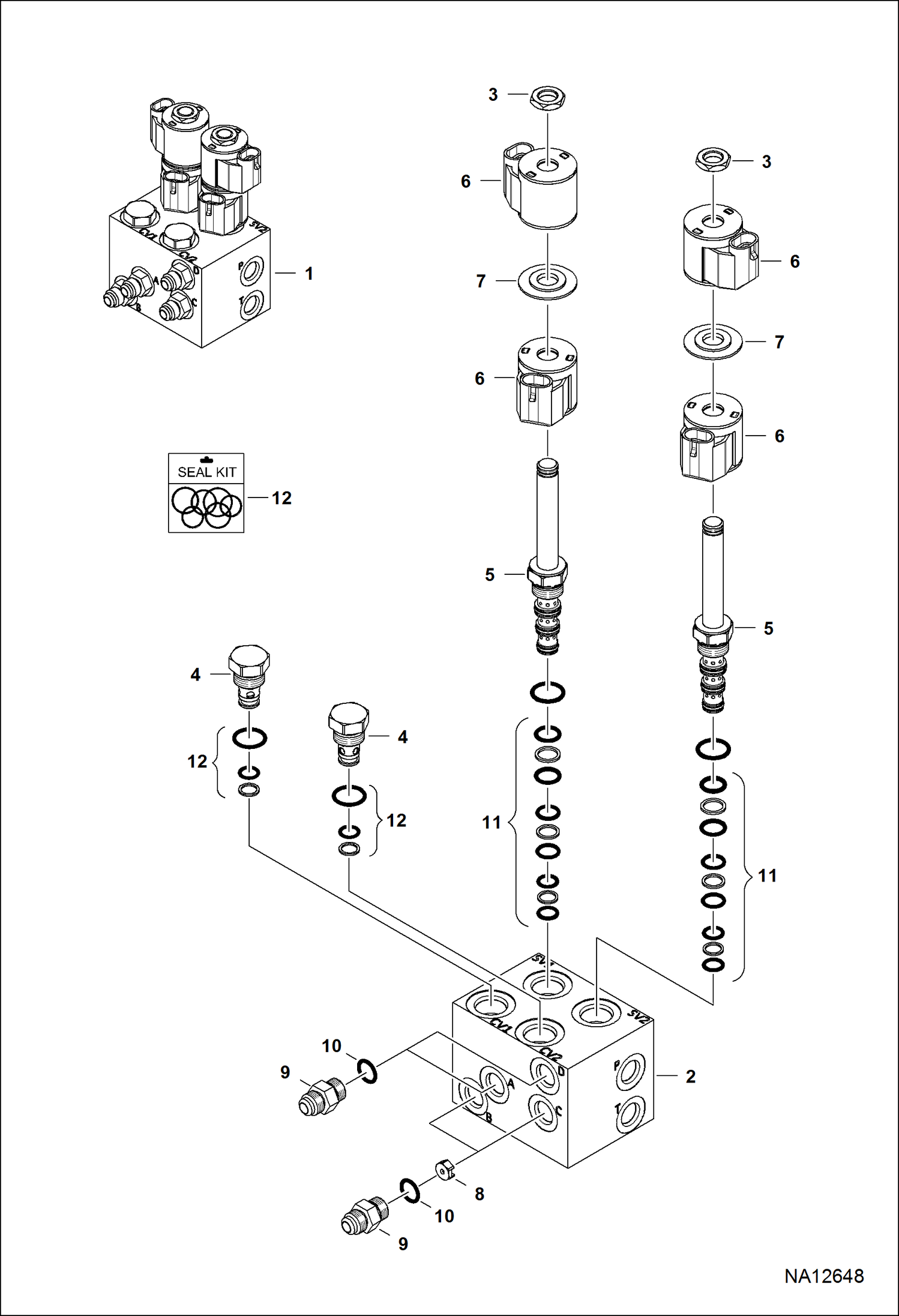 V-ОТВАЛ (ГИДРАВЛИЧЕСКИЙ КЛАПАН) (B48C01001 И ВЫШЕ)