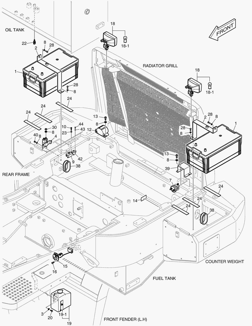 1650 ELECTRIC PARTS - BATTERY & REAR LAMP