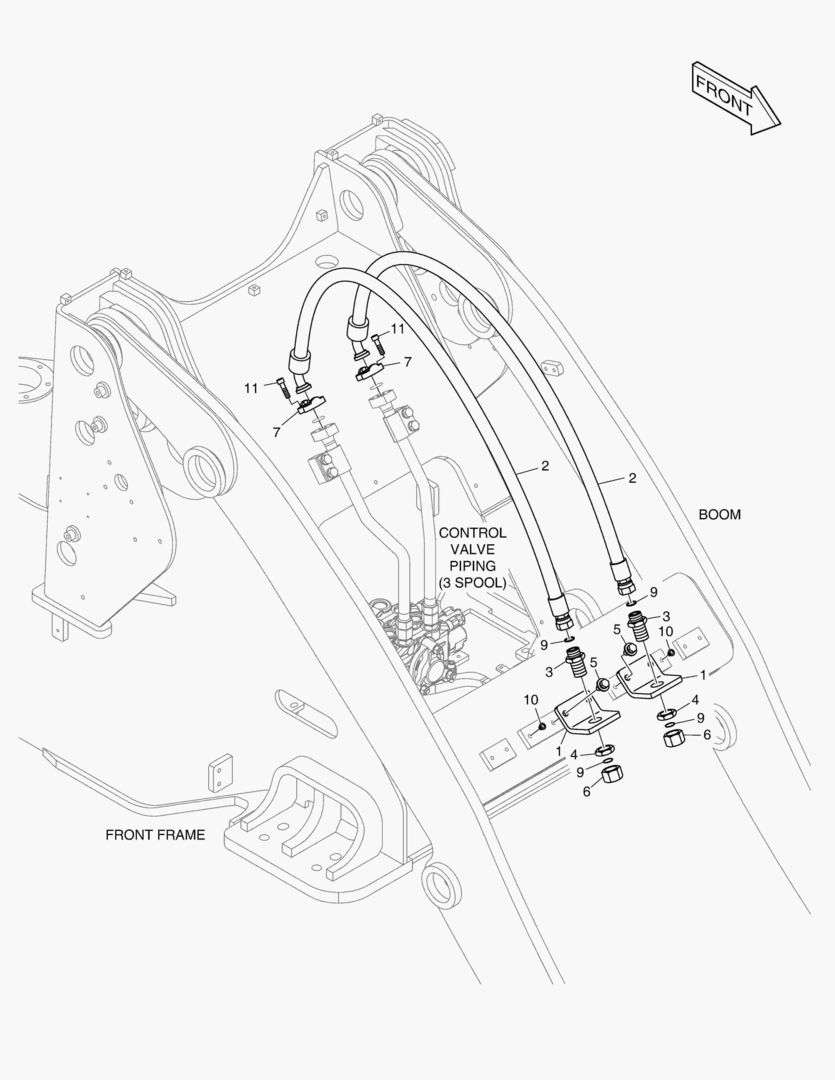 ГИДРОСИСТЕМА РУКОЯТИ ПОГРУЗЧИКА - 3 КАТУШКИ