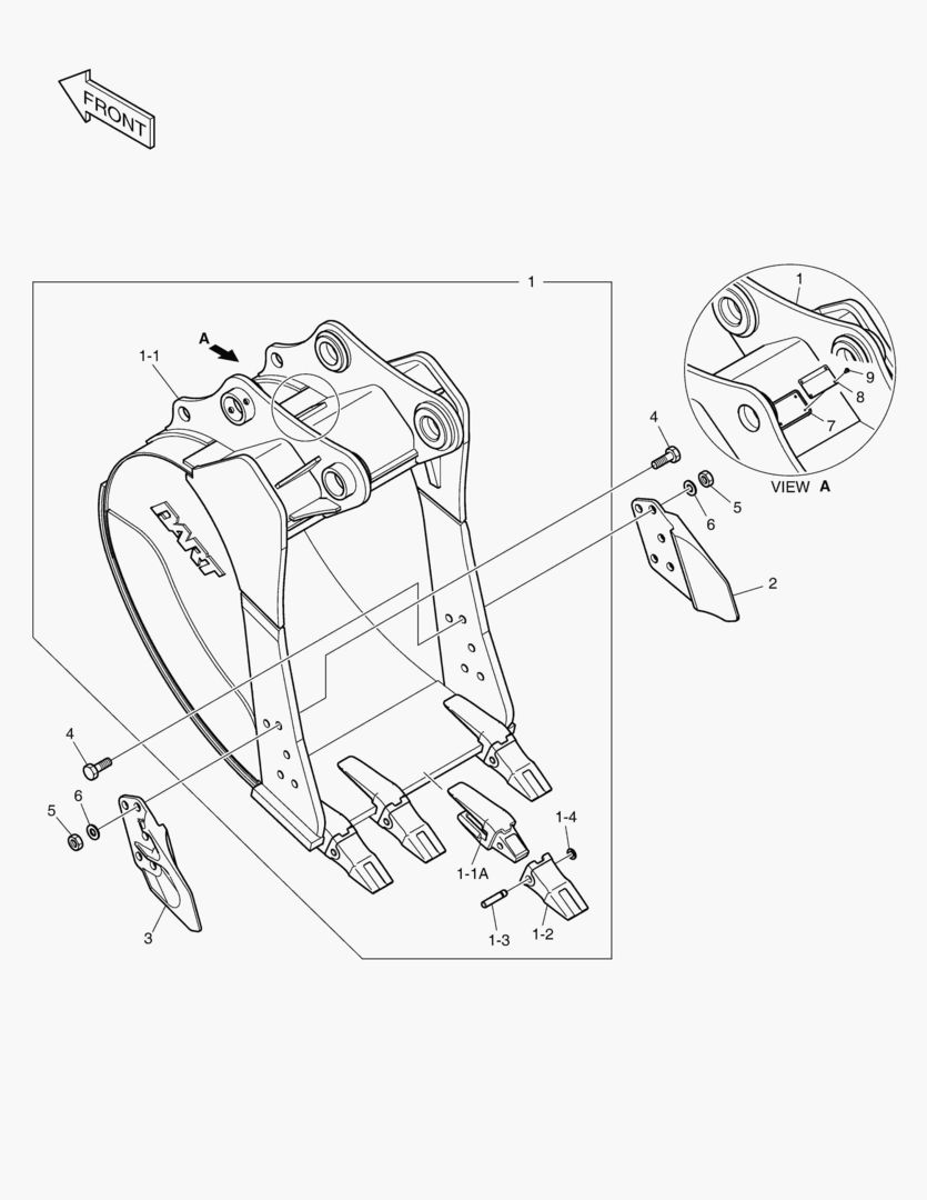 6600 BUCKET ASS`Y - 0.73mВі(36`) - HEAVY DUTY [5001~5261]
