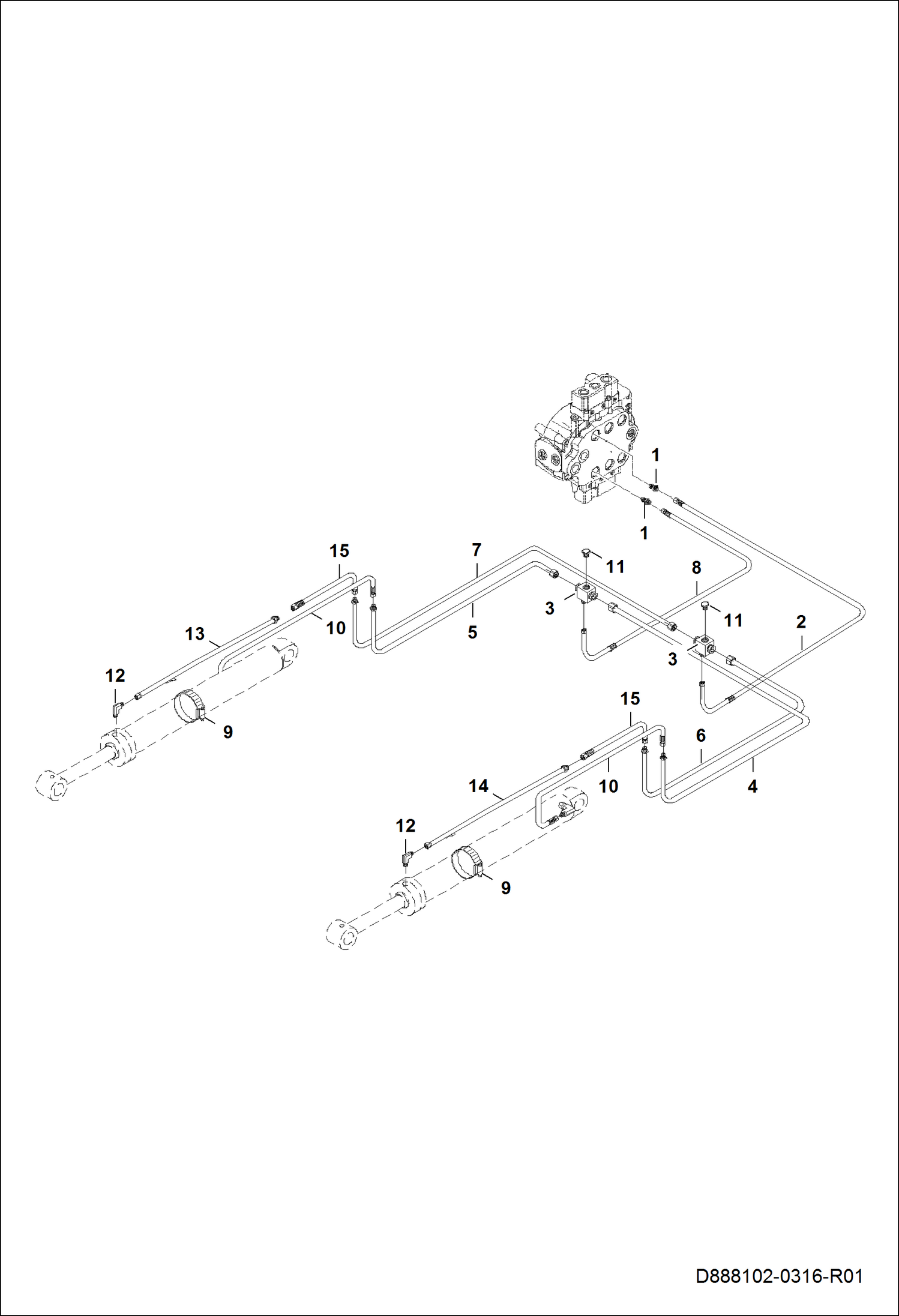 КОНТУР ГИДРОЦИЛИНДРА ПОДЪЕМА