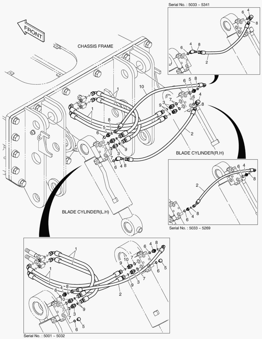 ГИДРОСИСТЕМА ОТВАЛА - ЗАДНИЙ