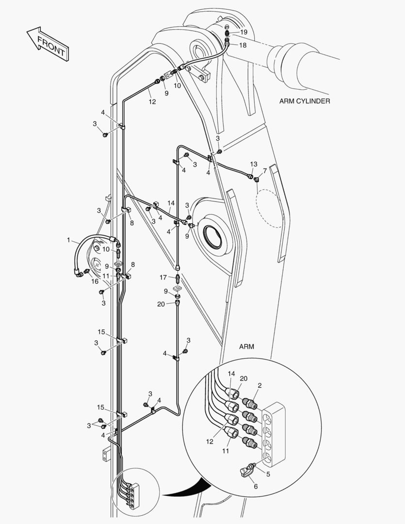 ТРУБОПРОВОД СМАЗОЧНОЙ СИСТЕМЫ - РУКОЯТЬ 3.98 м