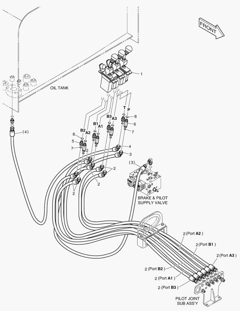 ТРУБОПРОВОД СЕРВОУПРАВЛЕНИЯ - ПАЛЕЦ + 3 КАТУШКИ