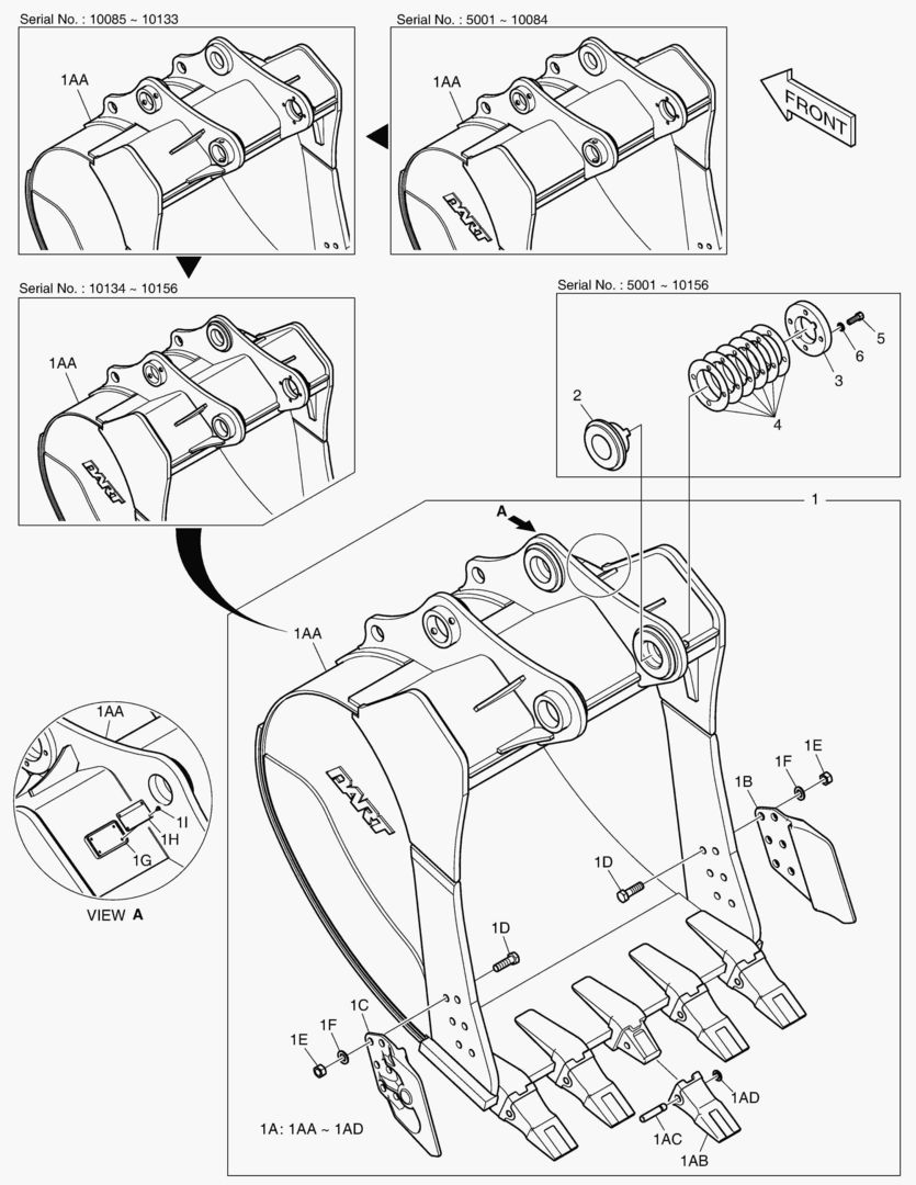 6550 BUCKET ASS`Y - 1.65mВі(54`) - SIDE PIN [5001~10168]