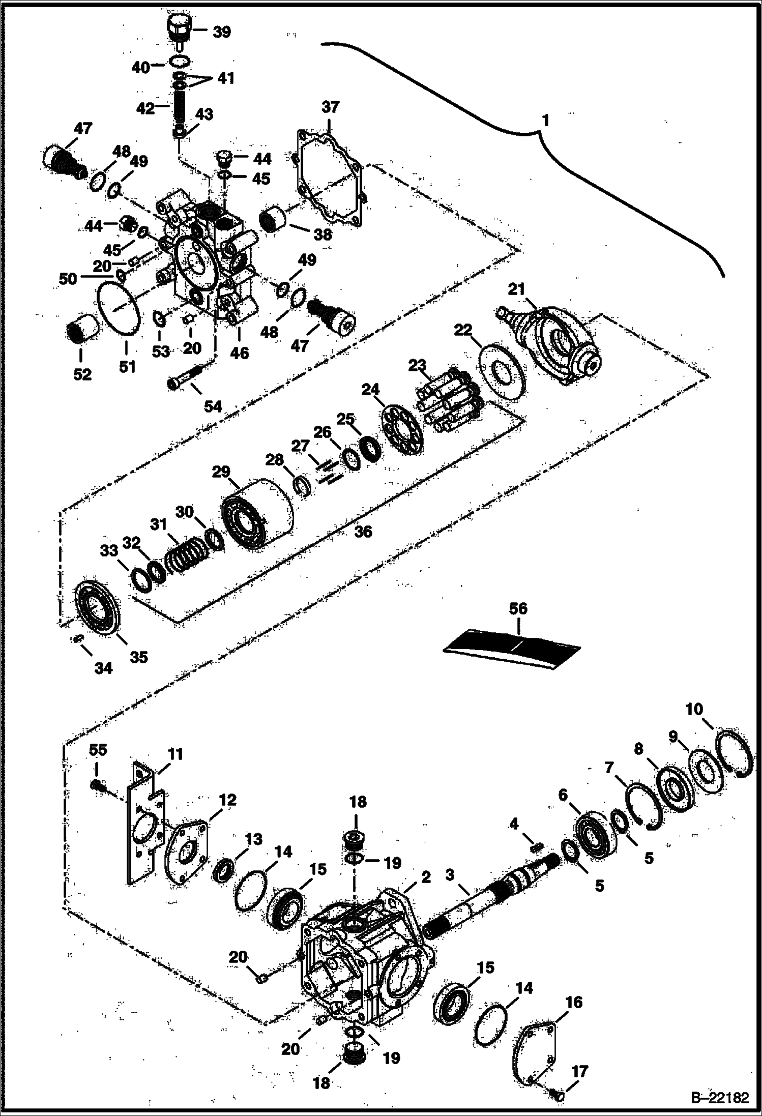 ГИДРОСТАТИЧЕСКИЙ НАСОС (С ВНЕШНИМ НАГНЕТАТЕЛЬНЫМ НАСОСОМ) (ЛЕВАЯ ПОЛОВИНА)