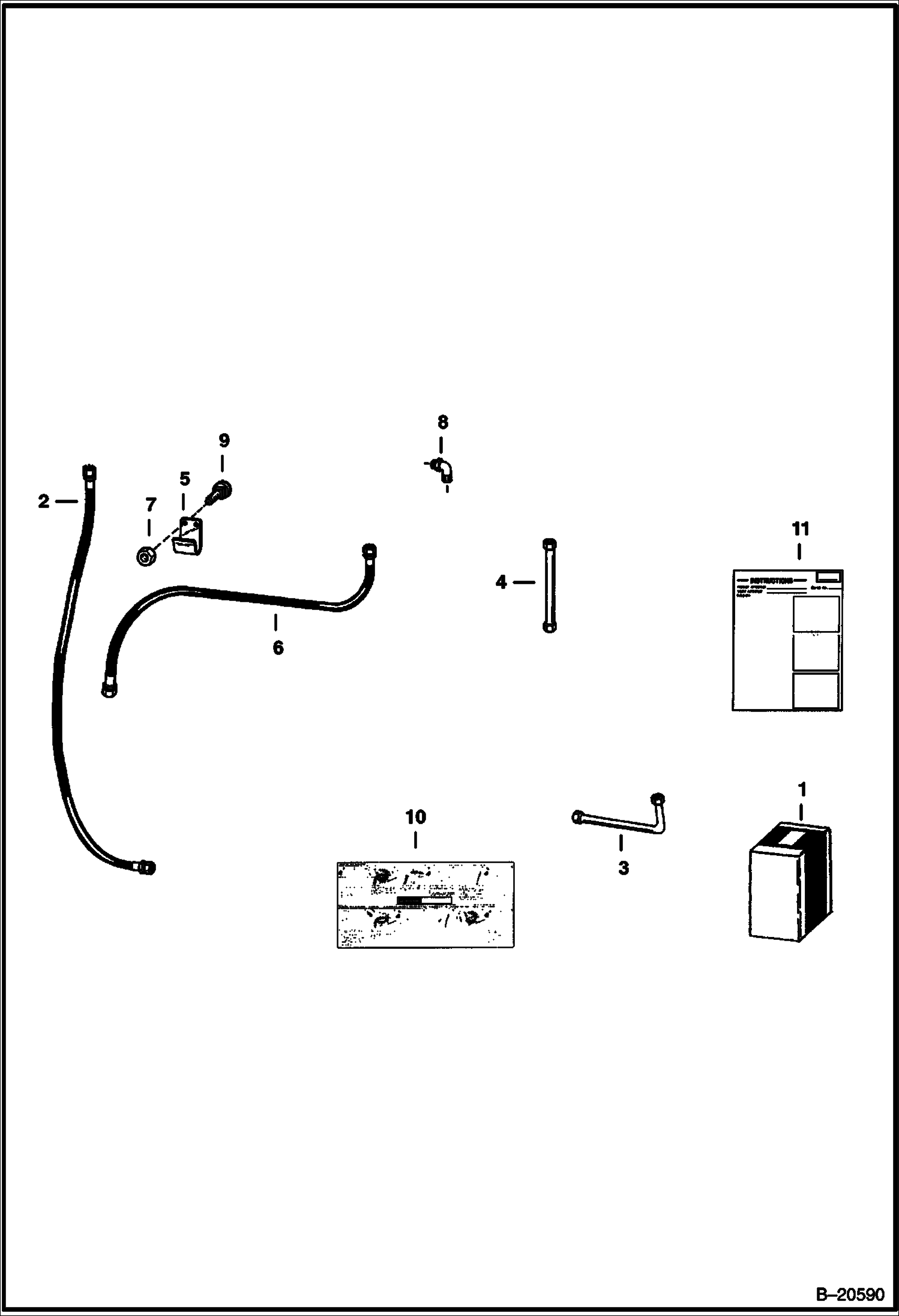 Схема ЭКСКАВАТОР-ПОГРУЗЧИК (КОМПЛЕКТ ДЛЯ ИЗМЕНЕНИЯ ДЛИНЫ ШЛАНГА) (914B 058900101 - 11178)