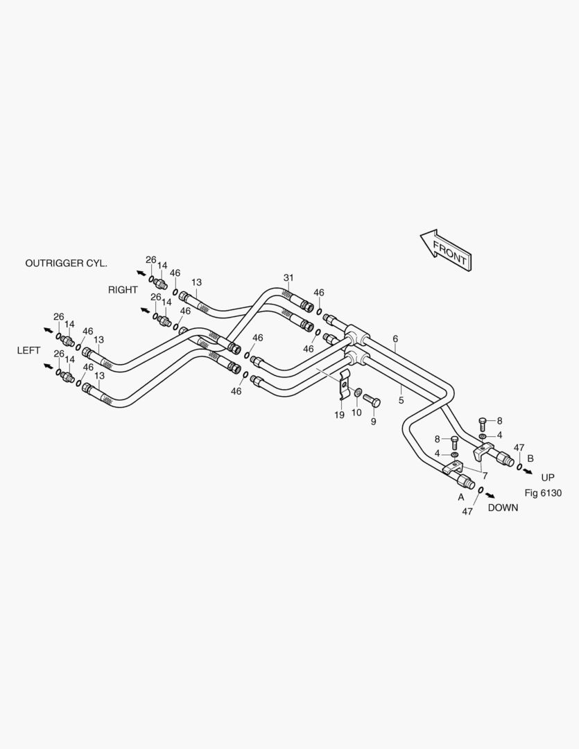 Спецтехника 6120 FRONT OUTRIGGER PIPING(1)-BOLTING TYPE [1147~] - главное фото
