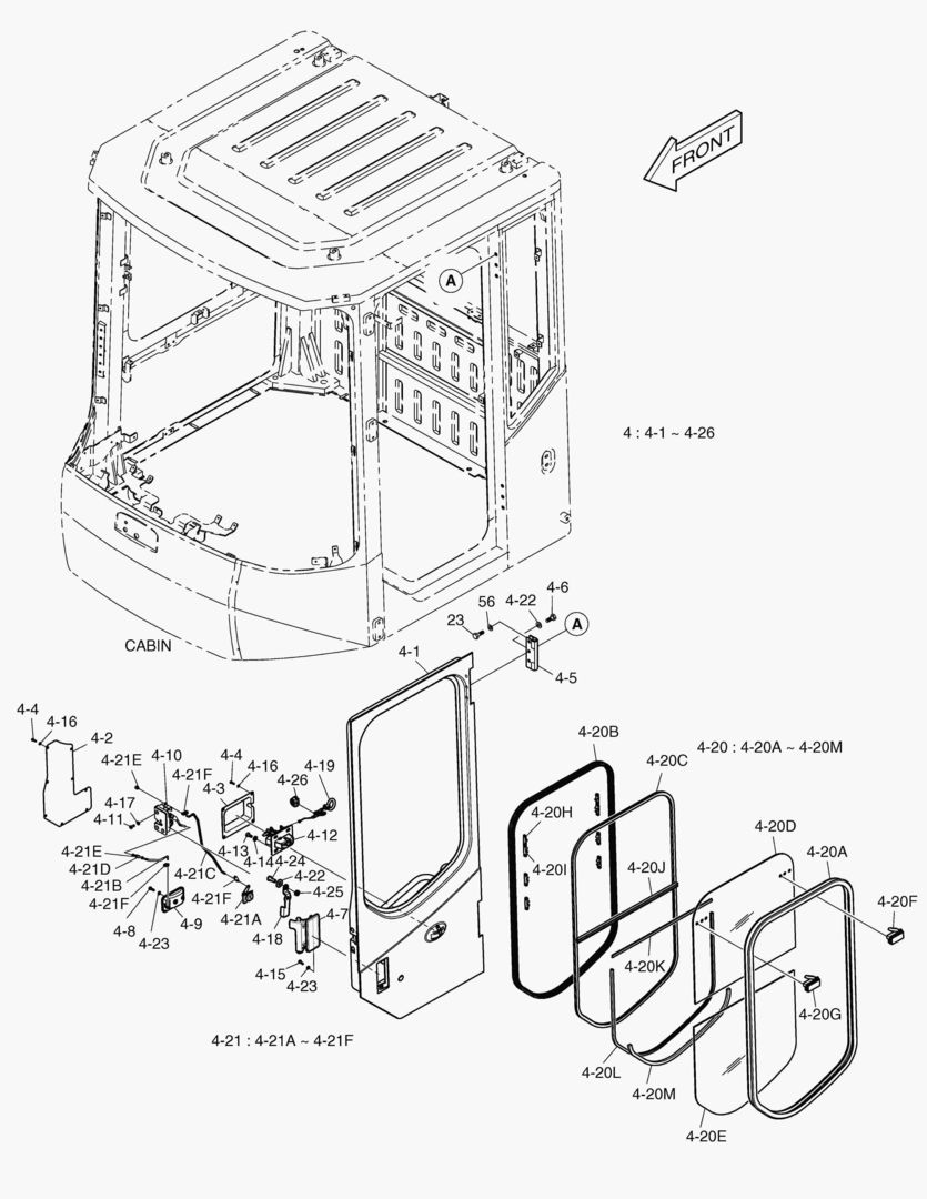 КАБИНА(3) - ДВЕРЬ В СБОРЕ(ЛЕВОСТОРОННИЙ)