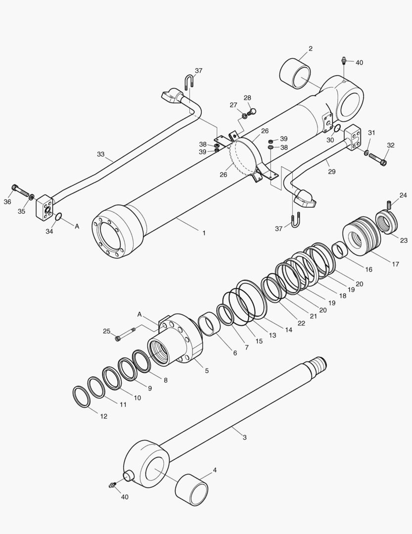 ЦИЛИНДР КОВША - РУКОЯТЬ 7.0 м