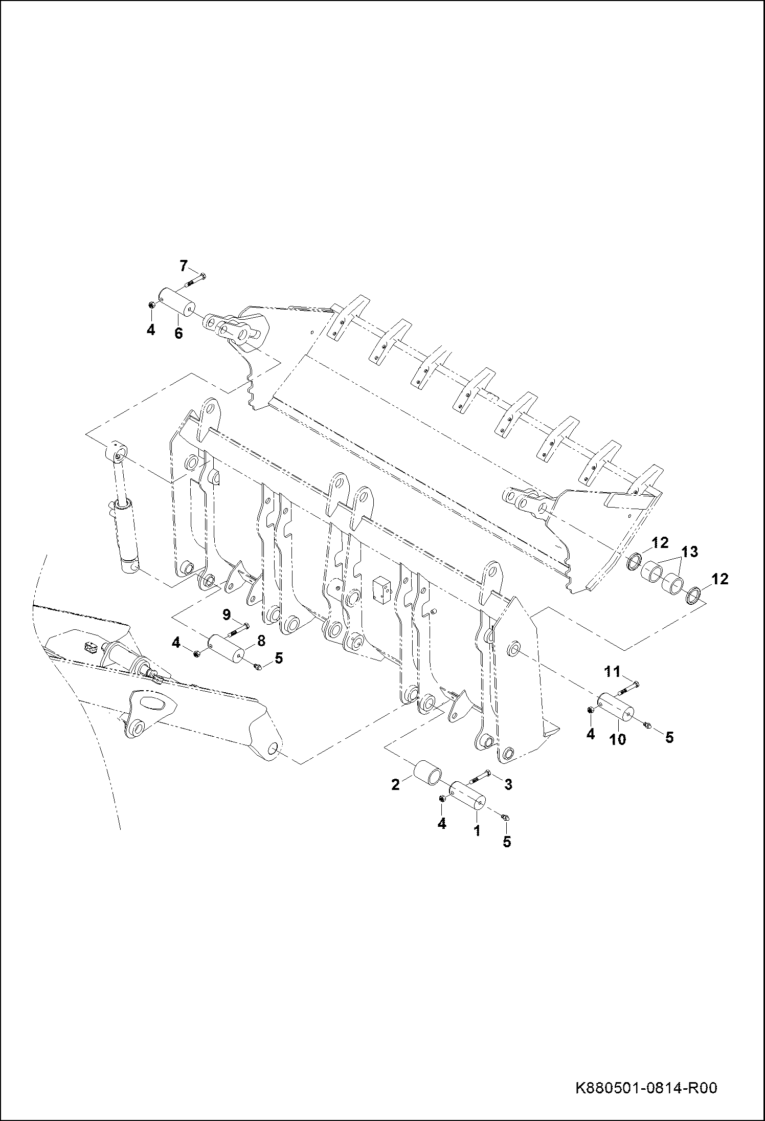 ДЕТАЛИ ДЛЯ СОЕДИНЕНИЯ ПЕРЕДНЕЙ КОВШОВОЙ СТРЕЛЫ