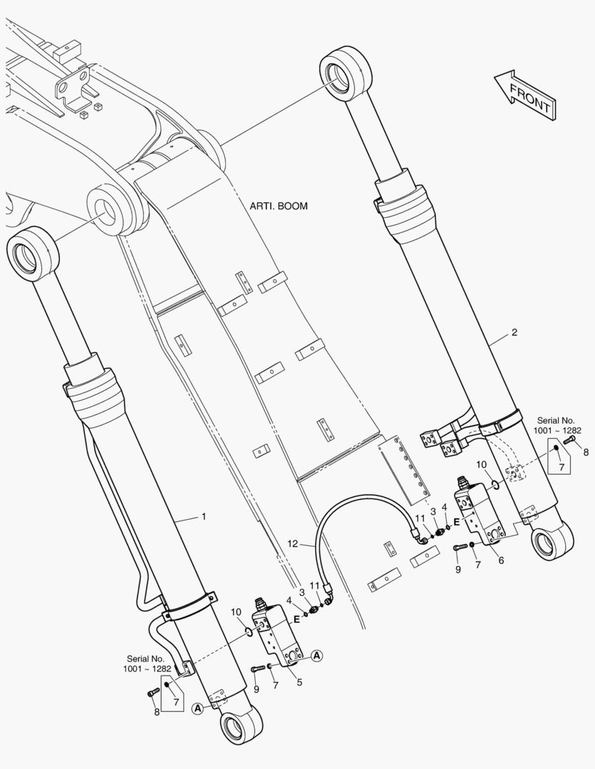 ТРУБОПРОВОД ШАРНИРНОЙ СТРЕЛЫ - ГИДРОЗАМОК СТРЕЛЫ