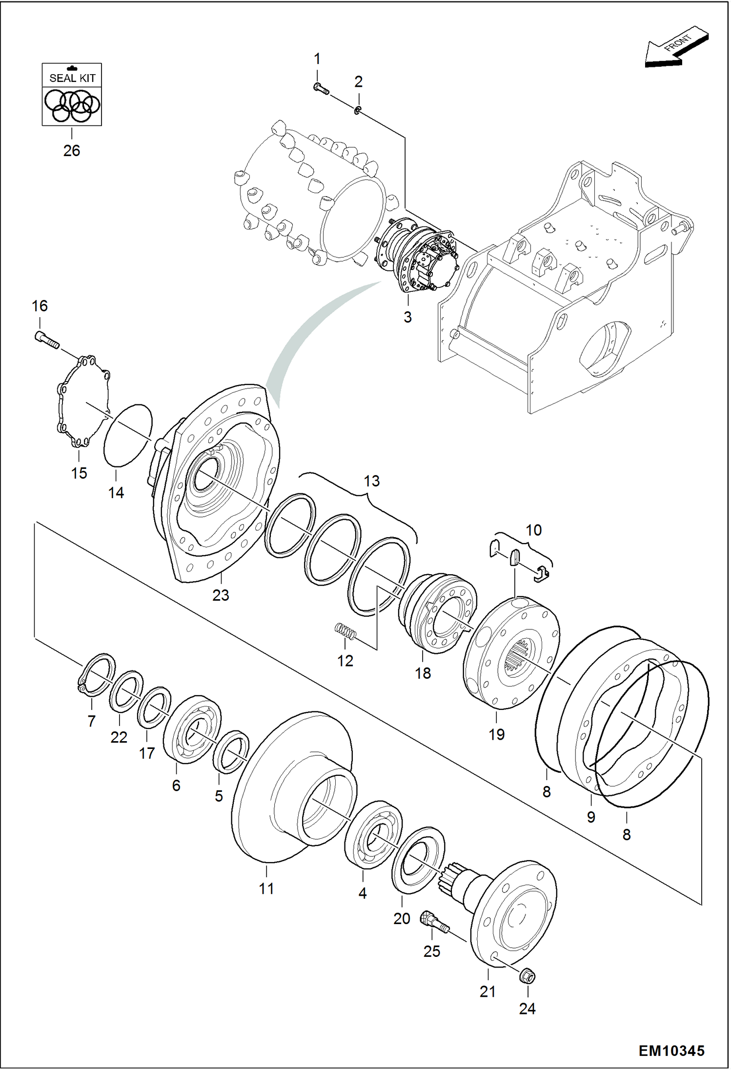 ПЛАНИРОВЩИК (ГИДРАВЛИЧЕСКИЙ ДВИГАТЕЛЬ) (СЕРИЙНЫЙ НОМЕР AZTG00101 И ВЫШЕ)