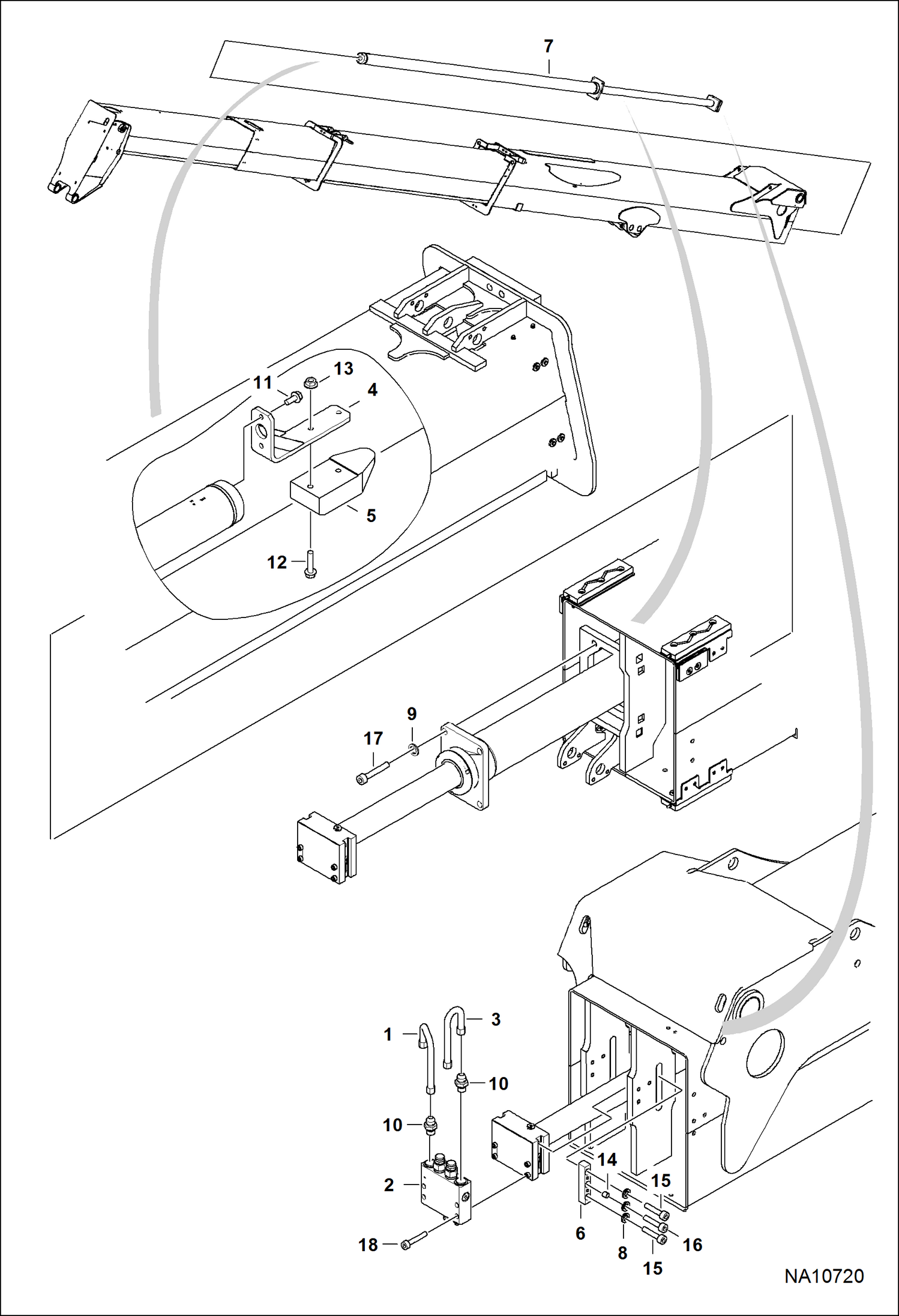 СХЕМА ГИДРАВЛИЧЕСКОЙ СИСТЕМЫ (ВЫДВИЖНОЙ ЦИЛИНДР)