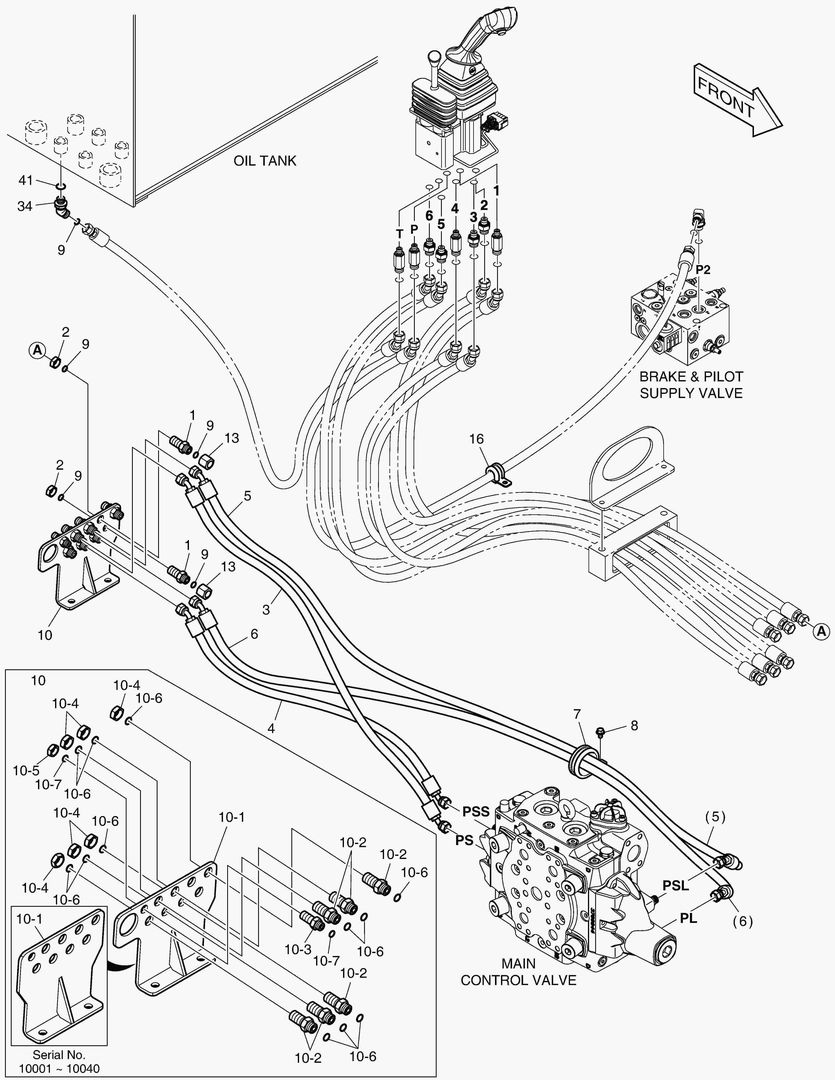5160 PILOT PIPING - 2 SPOOL(3 LEVER) [10001~10063]