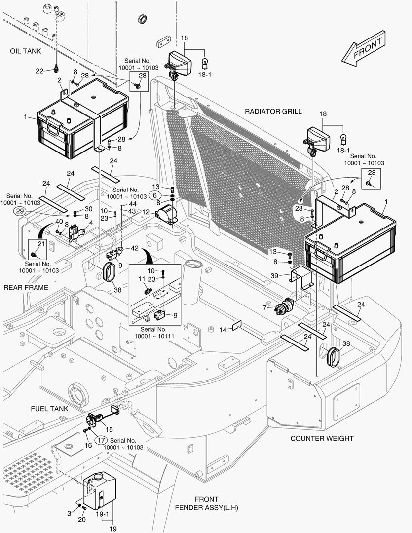 1650 ELECTRIC PARTS - BATTERY & REAR LAMP