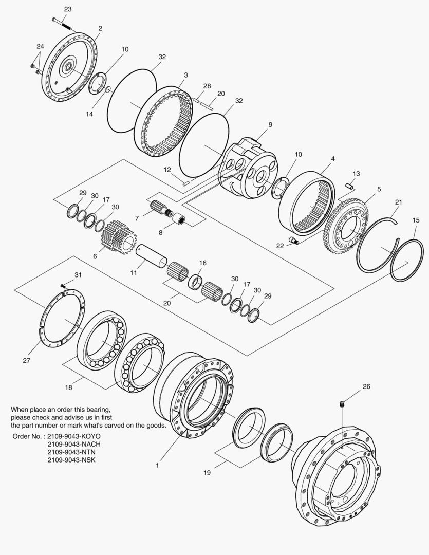 4160 TRAVEL REDUCTION GEAR-DTM174 [1001~2376]