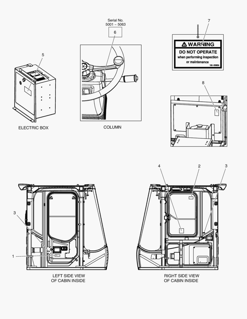 ПРЕДУПРЕЖДАЮЩАЯ ТАБЛИЧКА - КАБИНА(ЕВРОПА)