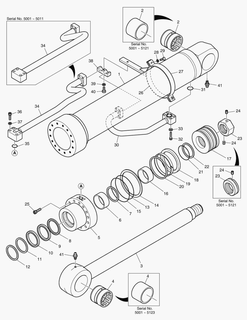 ЦИЛИНДР СТРЕЛЫ - ЛЕВОСТОРОННИЙ