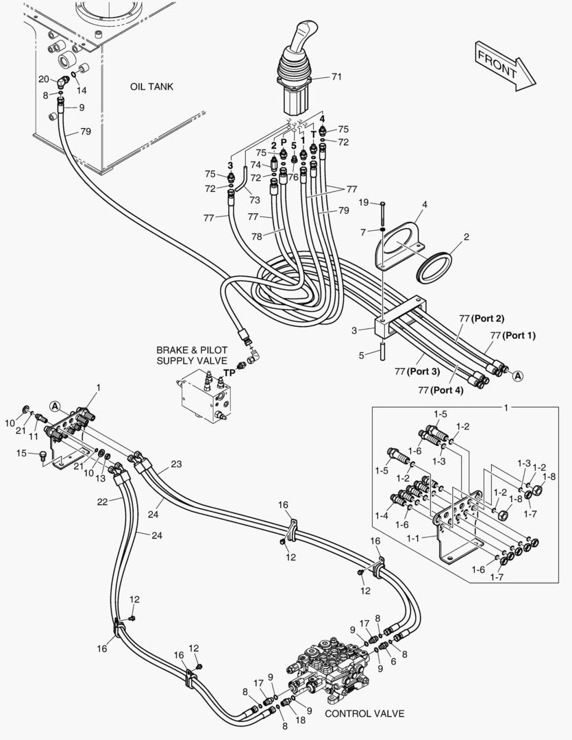 ТРУБОПРОВОД СЕРВОУПРАВЛЕНИЯ - 2 КАТУШКИ