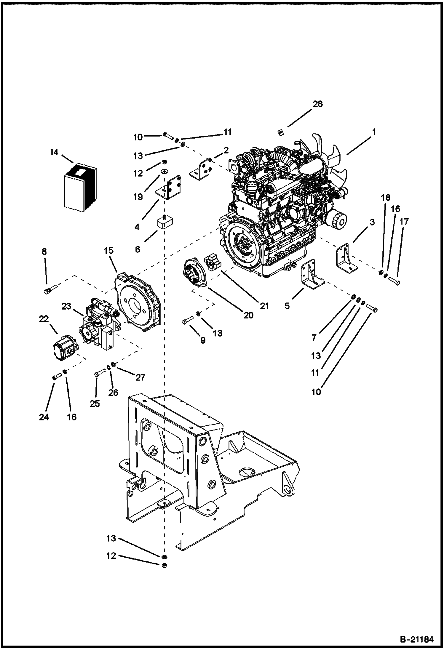 ДВИГАТЕЛЬ И КРЕПЕЖНЫЕ ДЕТАЛИ НАСОС