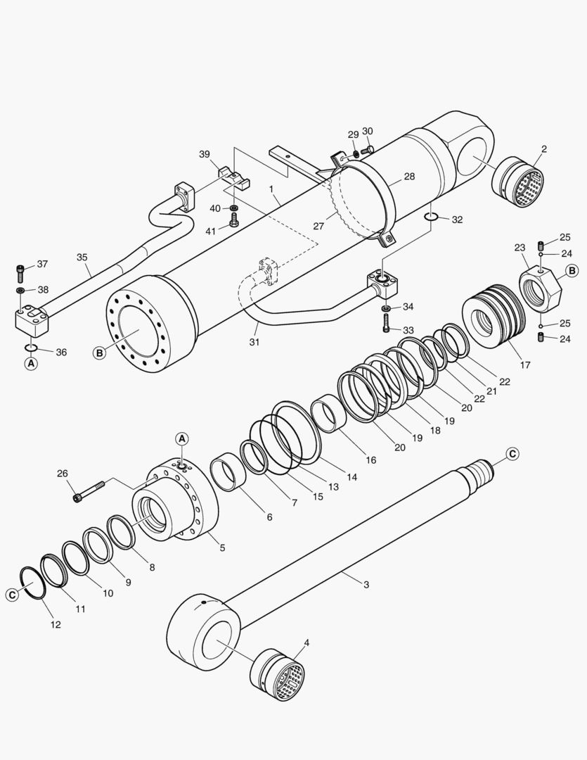 ЦИЛИНДР СТРЕЛЫ - ЛЕВОСТОРОННИЙ