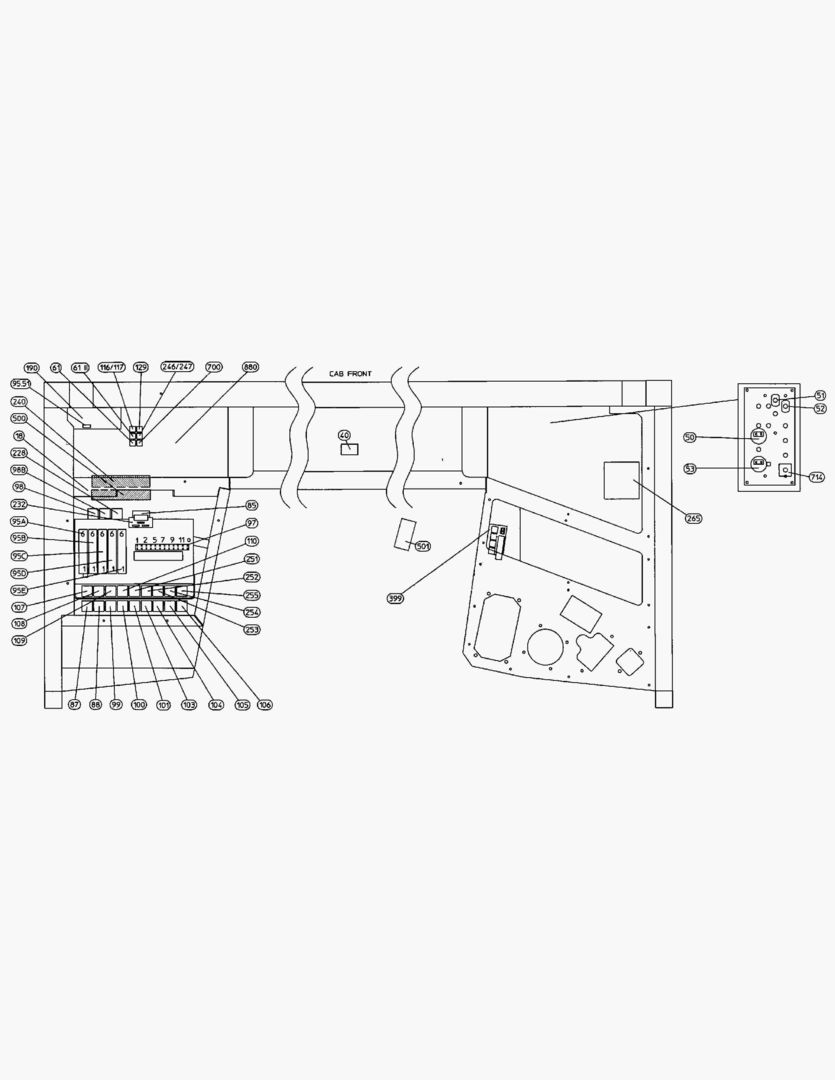 G062-7 ELECTRICAL SYSTEM; CAB INSIDE - LOWER