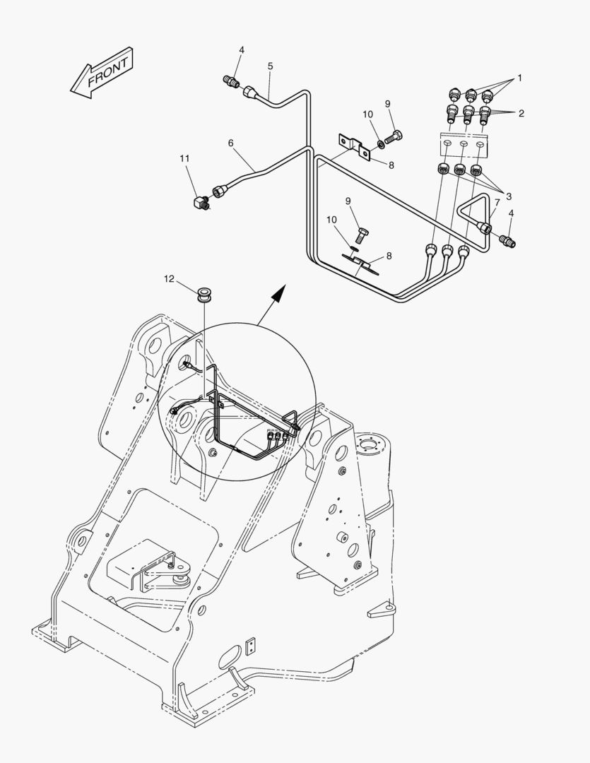 ПЕРЕДНИЙ ТРУБОПРОВОД СМАЗОЧНОЙ СИСТЕМЫ