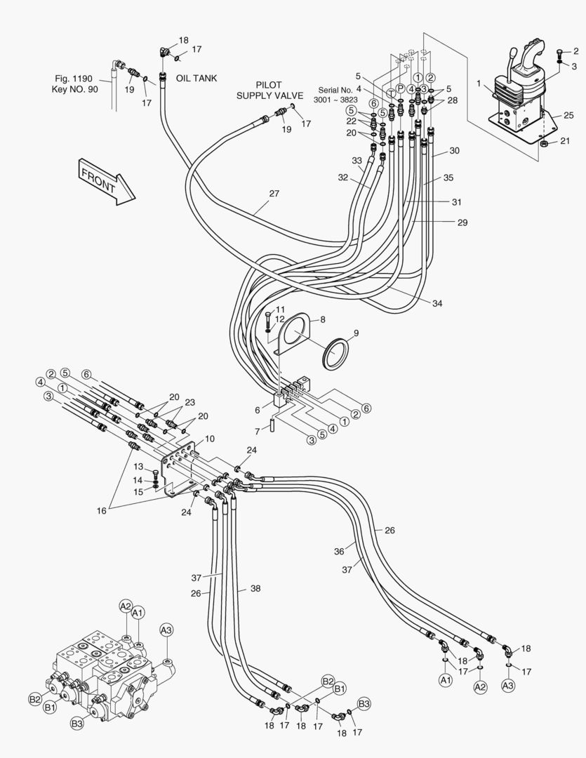 ТРУБОПРОВОД СЕРВОУПРАВЛЕНИЯ(РЫЧАГ ПЕРЕКЛЮЧЕНИЯ ПЕРЕДАЧИ-3 КАТУШКИ)