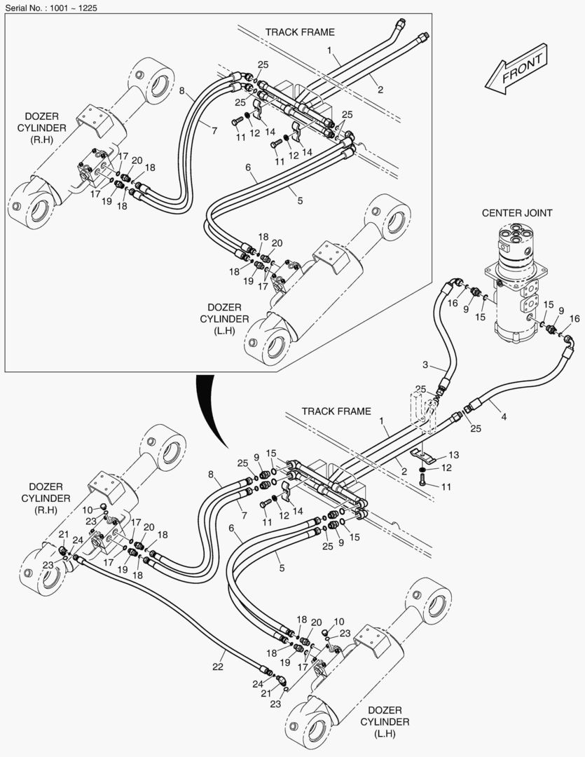 ТРУБОПРОВОД БУЛЬДОЗЕРА - ГУСЕНИЦЫ