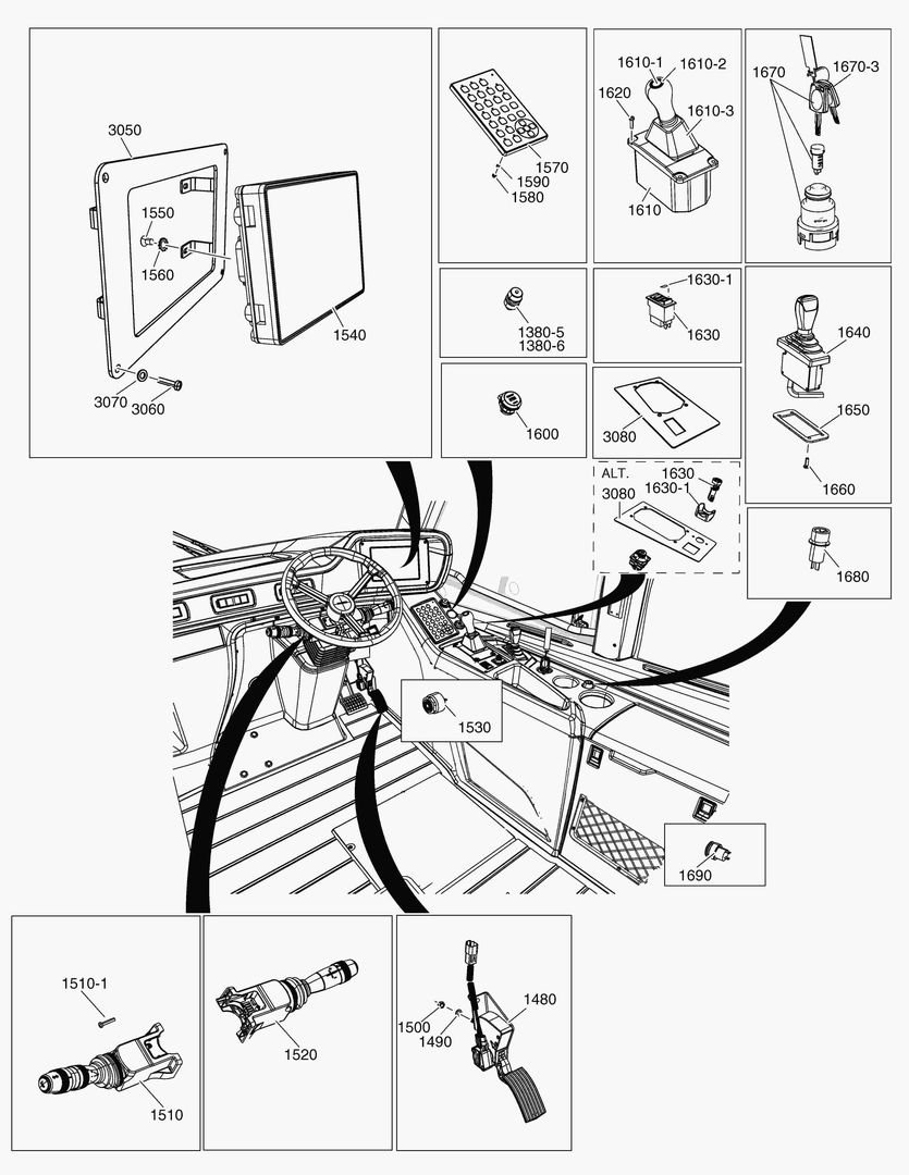 Спецтехника G305-230 EL. COMPONENTS DASHBOARD CABIN