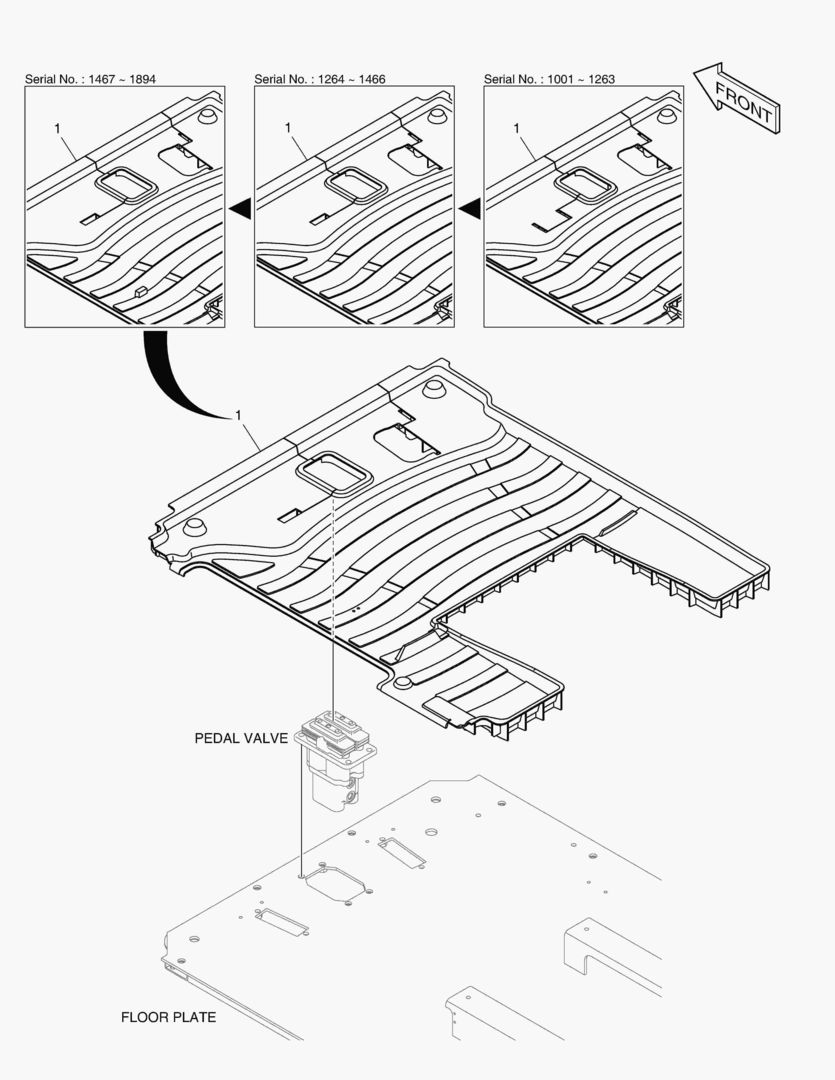 7520 FLOOR MAT - ONE PEDAL(R.H)