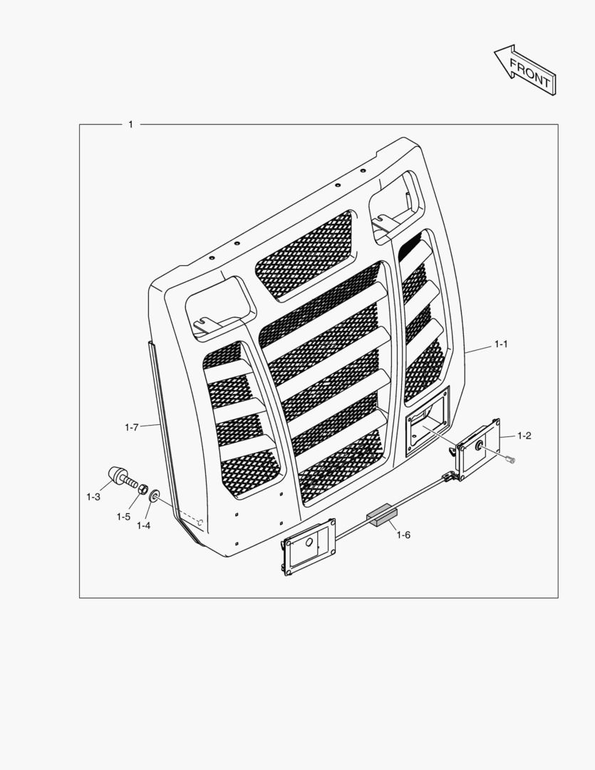 Схема РЕШЕТКА РАДИАТОРА В СБОРЕ
