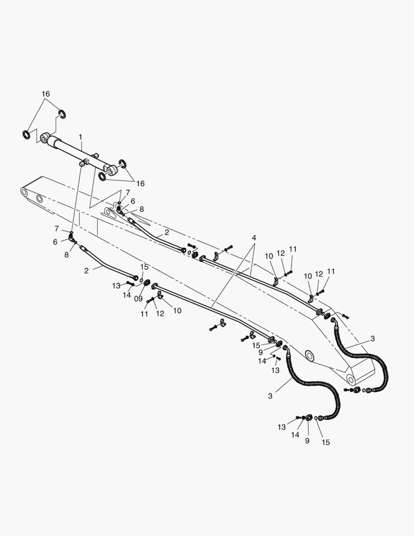 ПЕРЕДНИЙ ТРУБОПРОВОД(2)-6.2 м РУКОЯТЬ