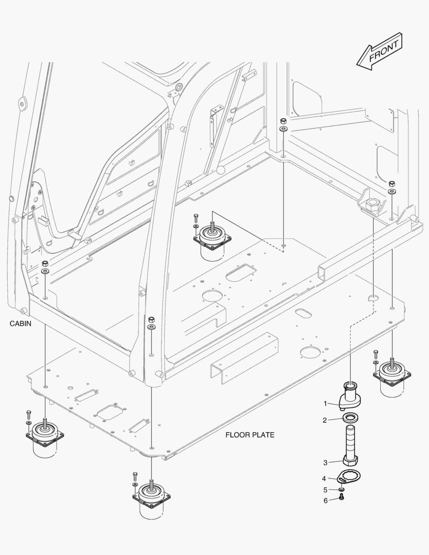 УСТАНОВКА КАБИНЫ - СИСТЕМА ЗАЩИТЫ ПРИ ОПРОКИДЫВАНИИ