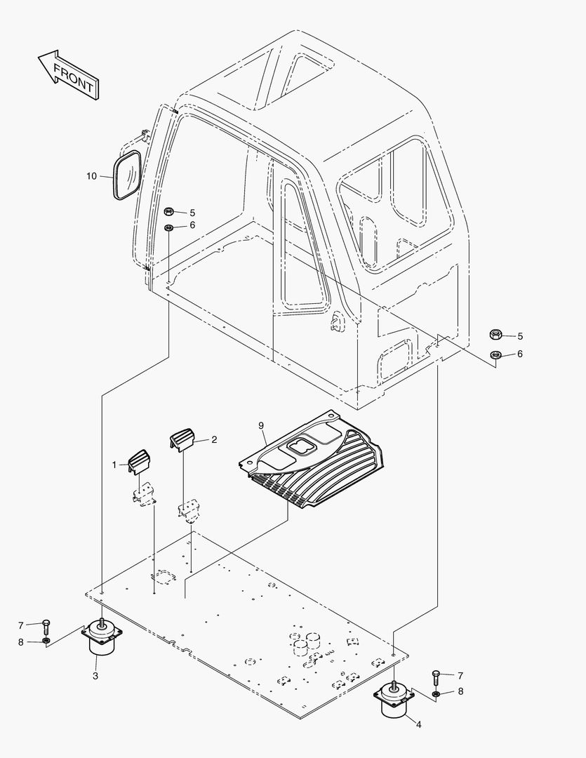 КРЕПЛЕНИЕ КАБИНЫ В СБОРЕ
