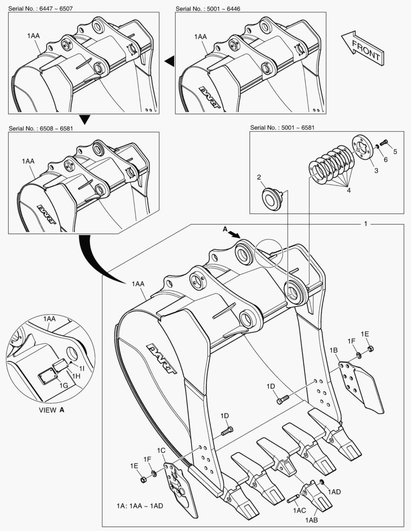 6790 BUCKET ASS`Y - 1.65mВі(54`) - SIDE PIN