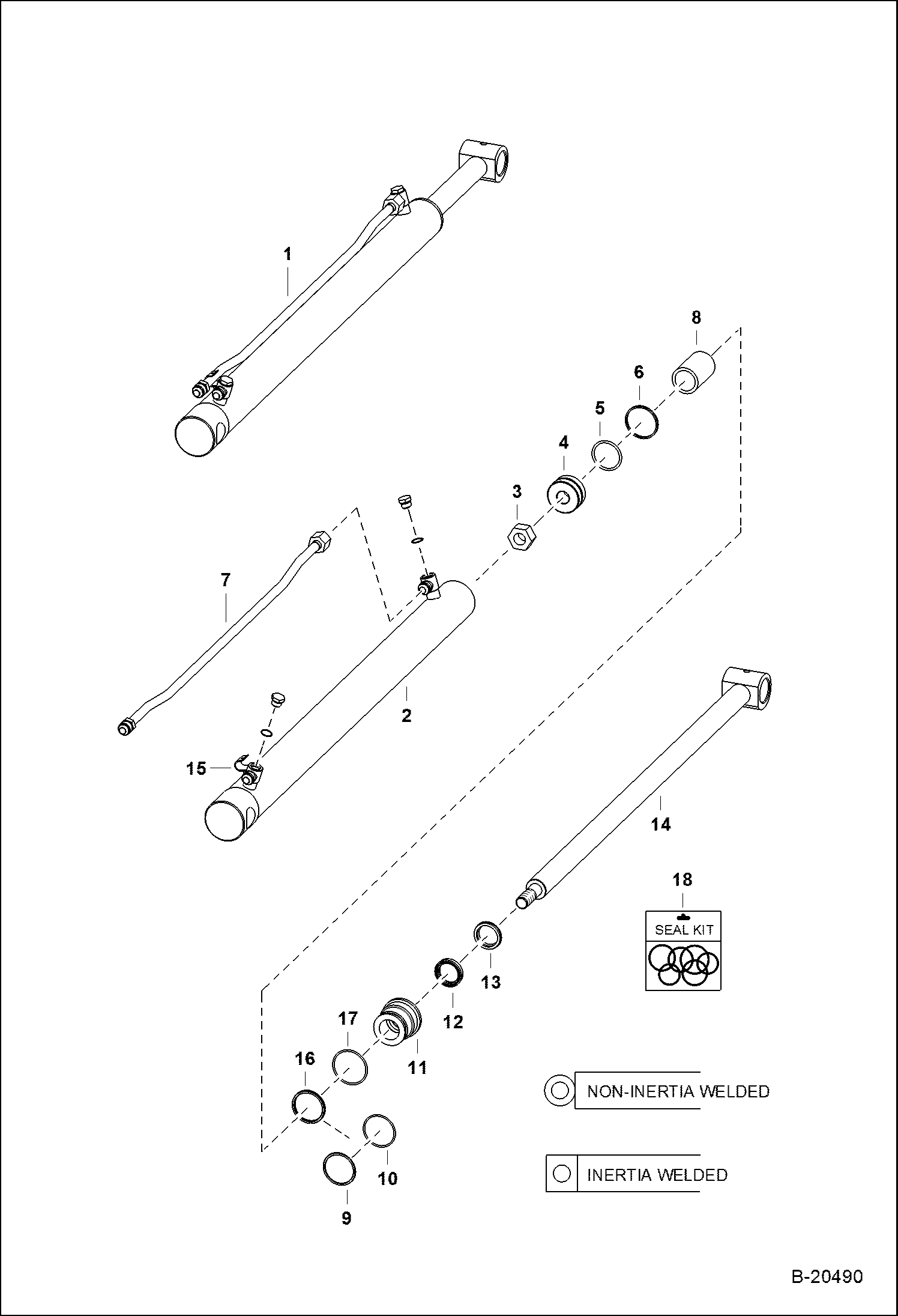 ГИДРОЦИЛИНДР ПОДЪЕМА СО СМЕННЫМ ПАТРУБКОМ