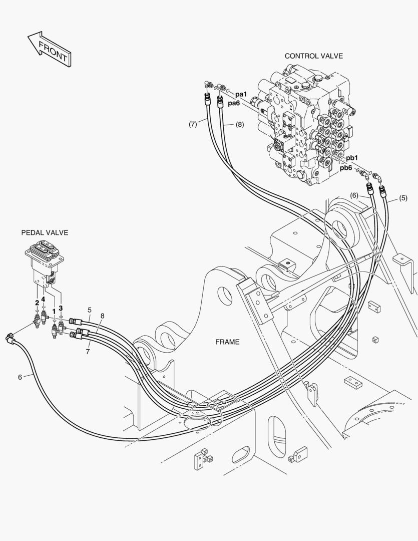 ТРУБОПРОВОД СЕРВОУПРАВЛЕНИЯ(1) - ПРЯМОЙ ВАЛ ХОДА