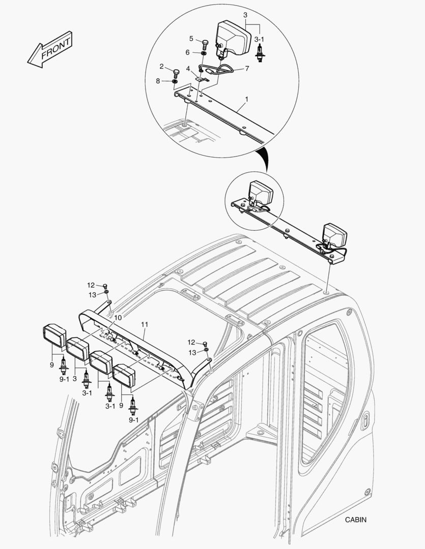 7210 WORKING LAMP - 6 LAMP(HALOGEN)